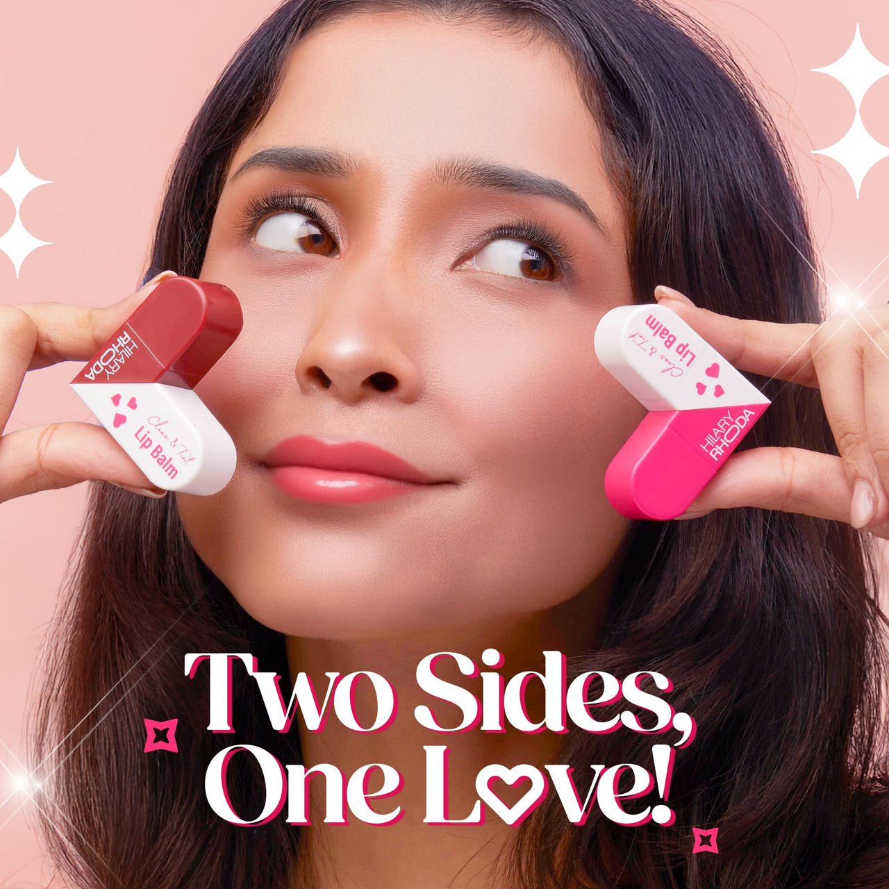 Hilary Rhoda Clear & Tint Lip Balm | Infused with Aloe Vera & Shea Butter | Hydrates & Nourishes Lips | 2 Sided Lip Balm | Glides on lips Smoothly - 2.27g*2 (Rose Love - Shade 01)