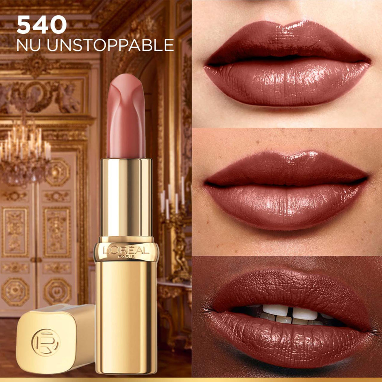 L’Oréal Paris Color Riche Satin Lipstick- 540 Nu Unstoppable, 4.5 gm