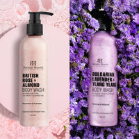Botanic Hearth British Rose and Bulgarian Lavender Body Wash Shower Gel – Pack of 2 (245 ml Each) – Sulfate & Paraben Free – for Men & Women