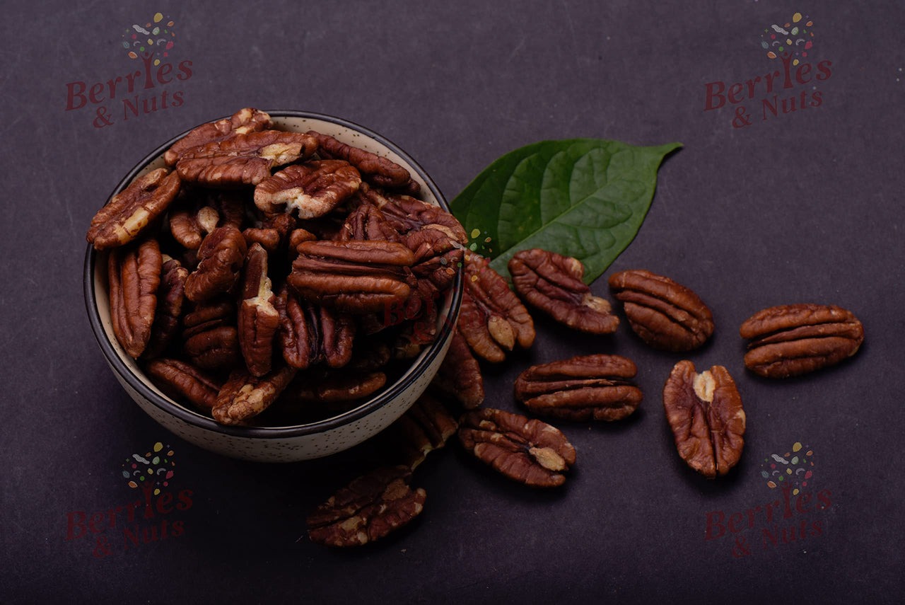 Berries And Nuts Premium American Pecan Nuts 300 Grams | Crunchy Nuts, Rich in Protein & Fibre, Pecans | 2 Bottle of 150 Grams