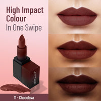Swiss Beauty Hd Matte Pigmented Smudge Proof Lipstick | Creamy Matte Long Stay Lipstick | Chocolave, 3.4g