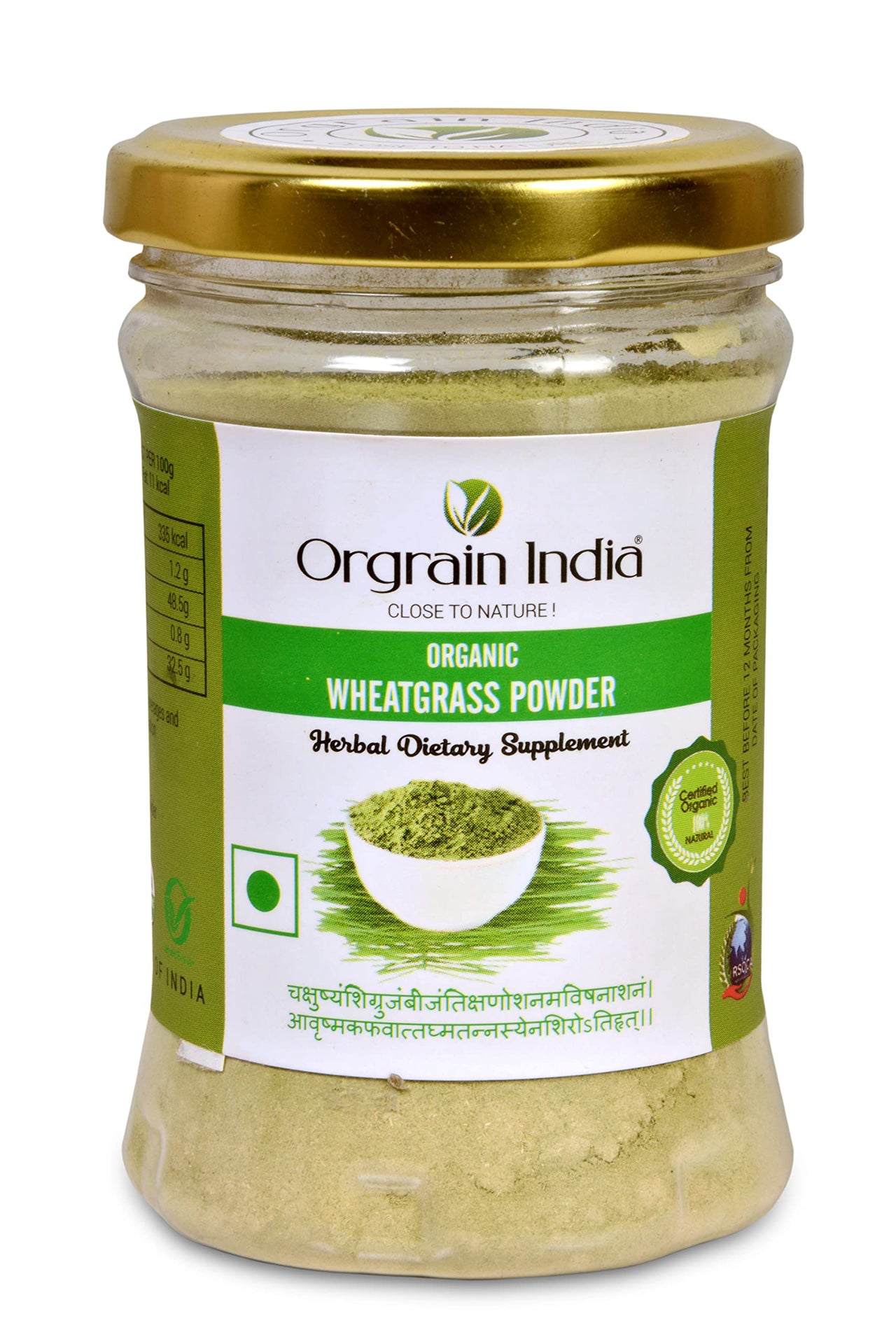 Orgrain India Organic Wheatgrass Powder 150g (Pack of 2 * 75g) | Company-Owned Farmlands