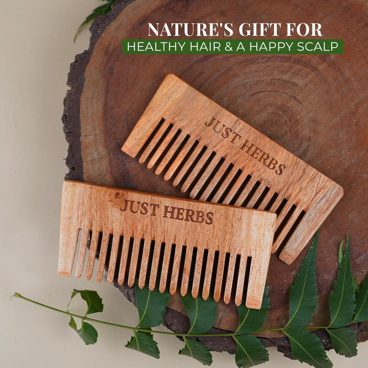 Just Herbs Retractable 2 In 1 Herbal Pencil Eyeliner+Kajal With Almond Oil&Vitamin E,11 Hour Stay, Singlestroke,Smudgeproof&Fadeproof - Black 0.3G& Handmade Wooden Hair Comb Combo,Matte Finish