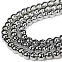 Hematite Stone Beads for Making Jewelry Energy Healing Crystals Jewelry Chakra Crystal Jewerly Beading Supplies Colored Silver Hematite 8mm 15.5inch About 46-48Beads