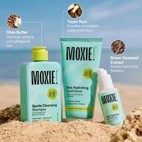 Moxie Beauty Ditch-The-Frizz Trio | Gentle Cleansing Shampoo (200ml), Ultra Hydrating Conditioner (175ml) & Frizz Fighting Hair Serum (50ml)