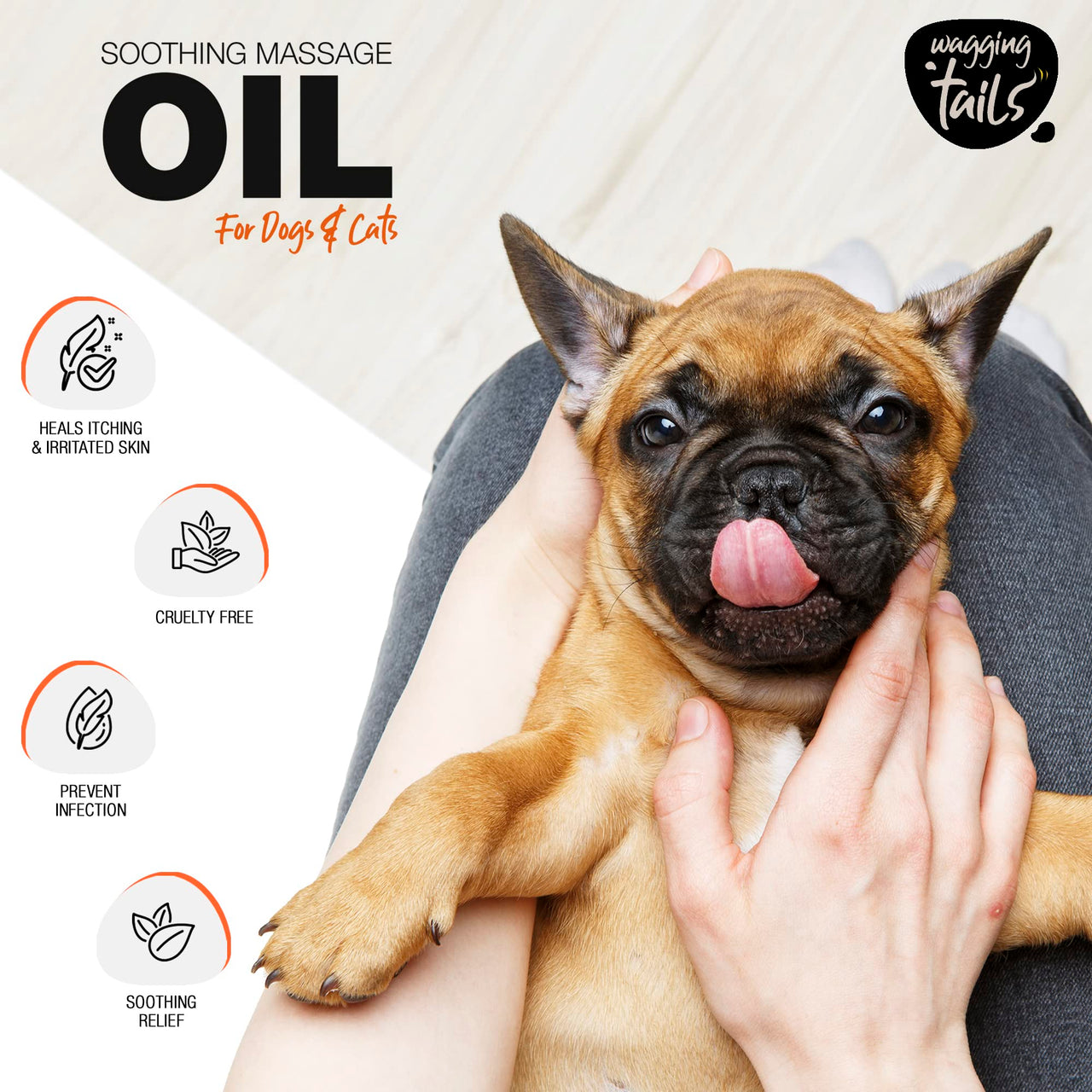 Wagging Tails Soothing Massage Pets Oil - 200 ml -Pack of 2 |Massage Oil for Dogs, Cats, and Pets with Vitamin E | Natural Oil use to Controls Hair Fall & Improves Coat Shine and Softness