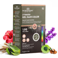 SACRED HERBS Ammonia & PPD Free Natural Organic Gel Hair Color for Men & Women | pH Neutral | Long Lasting Color with 100% Grey Coverage 160ml+20gm (NATURAL BLACK, 180 ML)