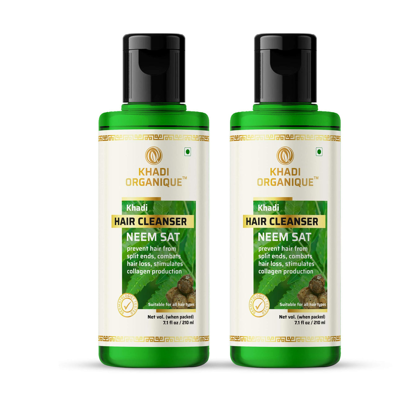 Khadi Organique Neem Sat Hair Shampoo/Cleanser Pack of 2