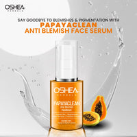 Oshea Herbals Papayaclean Anti Blemish Serum for All Skin Types | Lightens Blemishes & Hydrates Skin with Deep Cleansing | Enriched with Papaya, Pea Extract & Mulberry Extract 30ml (Pack of 2)
