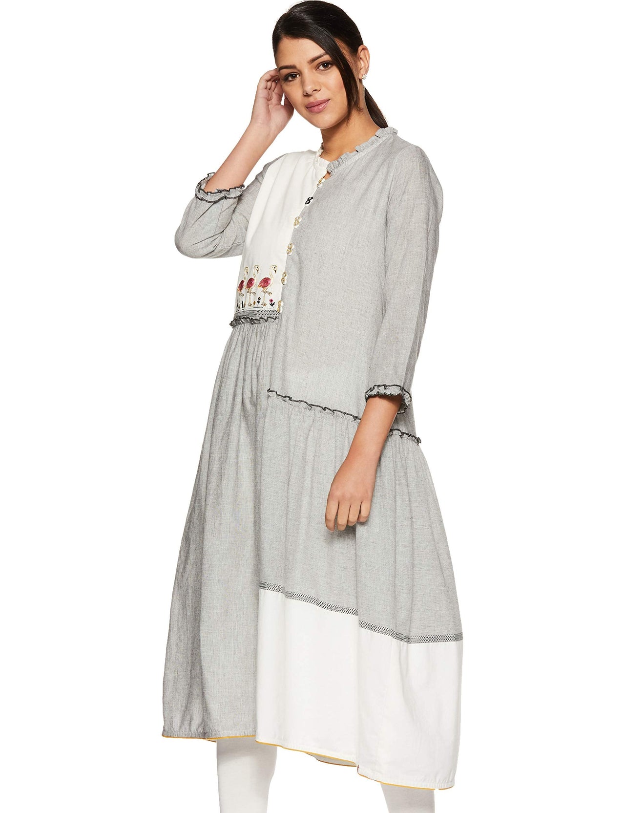 BIBA Women's  Cotton A-Line Kurta