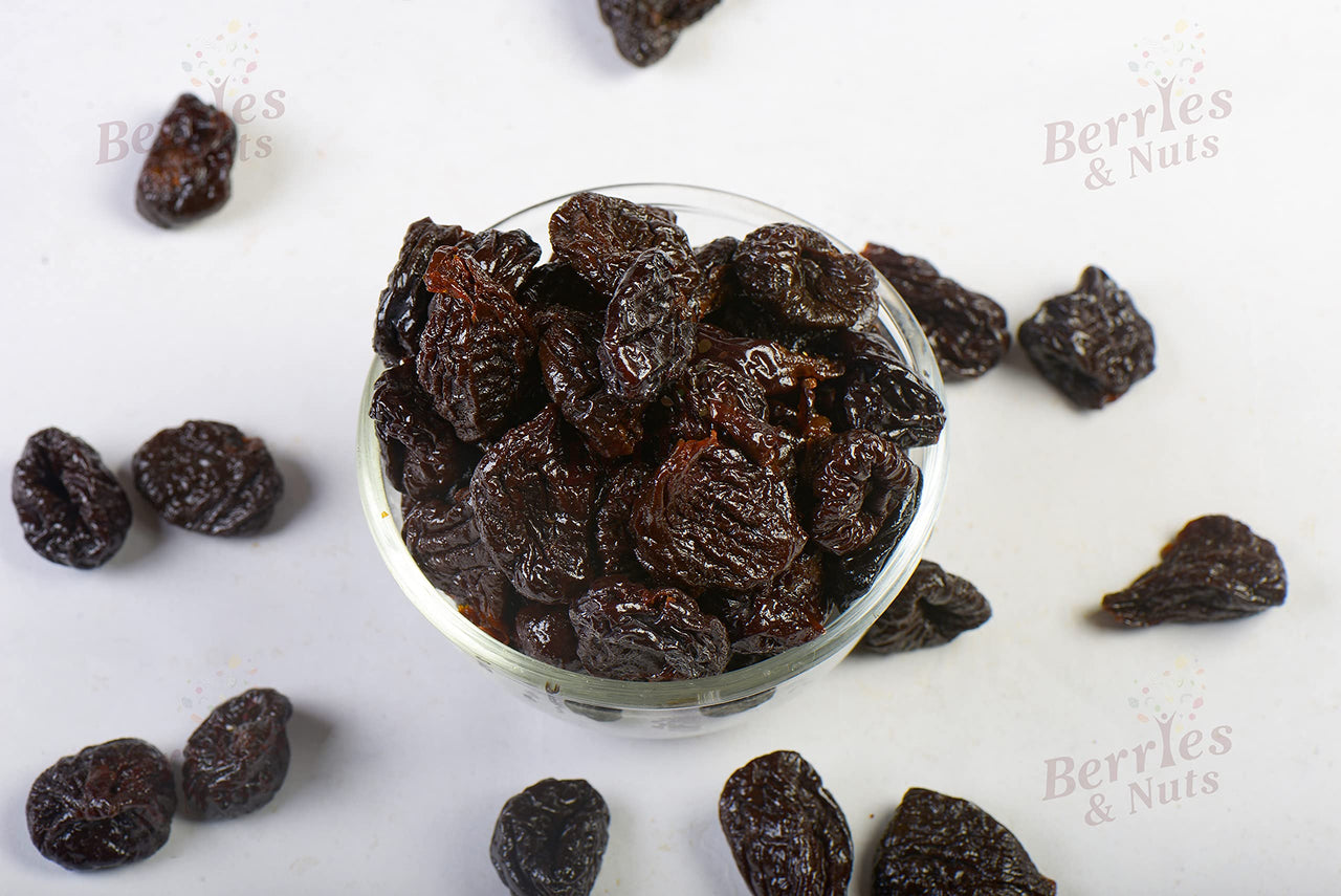 Berries And Nuts Dried Prunes-1 Kg|Rich In Fiber,Antioxidants,No Added Sugar|Pitted Prunes|California Prunes|Dried Plums
