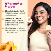 PLIX - THE PLANT FIX Peaches & Lemon Detan Bump Eraser Scrub (200g) | Removes Tan & Restores Skin’s Moisture, Reduces Dark Spots, Uneven Skin Tone, & Reveals Softer Smoother Skin