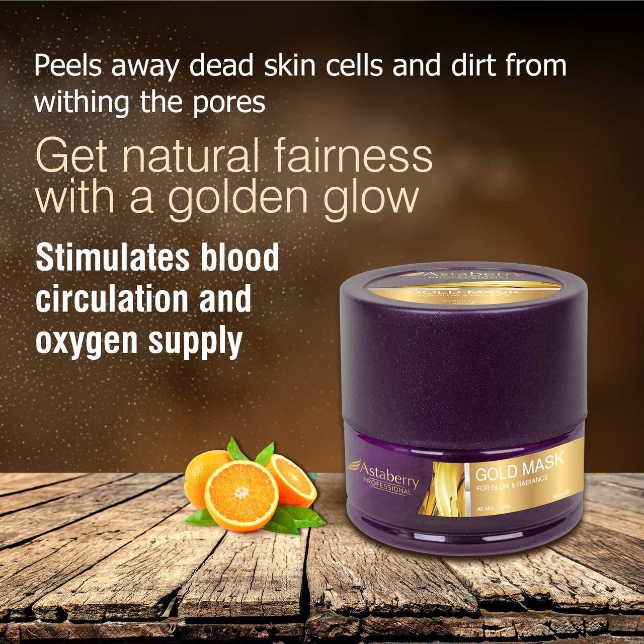 Astaberry Professional Gold mask For Glow & Radiance Skin 500ml - Get Young and hydrated skin | Reversing oxidation damage | Counteracts aging of the skin | All Skin Types