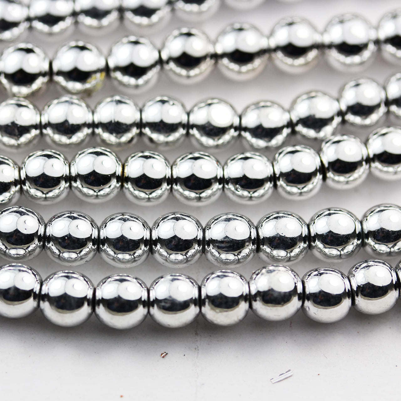 Hematite Stone Beads for Making Jewelry Energy Healing Crystals Jewelry Chakra Crystal Jewerly Beading Supplies Colored Silver Hematite 8mm 15.5inch About 46-48Beads