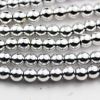 Hematite Stone Beads for Making Jewelry Energy Healing Crystals Jewelry Chakra Crystal Jewerly Beading Supplies Colored Silver Hematite 8mm 15.5inch About 46-48Beads