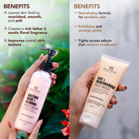 Botanic Hearth Oat & Niacinamide Face Wash and British Rose & Almond Body Wash (Pack of 2) for Men and Women