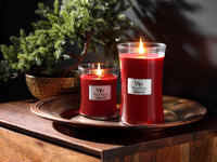 WoodWick Medium Hourglass Candle, Cinnamon Chai - Premium Soy Blend Wax, Pluswick Innovation Wood Wick, Made in USA