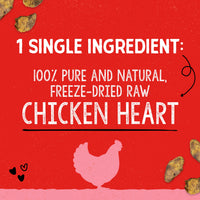 Stella & Chewy's  Freeze-Dried Raw Single Ingredient Chicken Hearts Dog Treats, 3 oz. Bag 3 Ounce (Pack of 1)