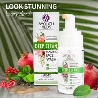 Ayouthveda Deep Clean Foaming Wash |Reduces Pigmentation, Combats Dark Spots| Refreshing Blend of Indian Madder, Garcinia & Pomegranate | Everyday Face Wash for Men & Women (Pack of 3;100ml each)