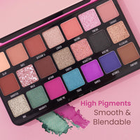 Swiss Beauty Major One Eyeshadow Palette with 21 Highly blendable shades | Blend of Mattes, Metallics and Shimmers | Multicolor, 20gm