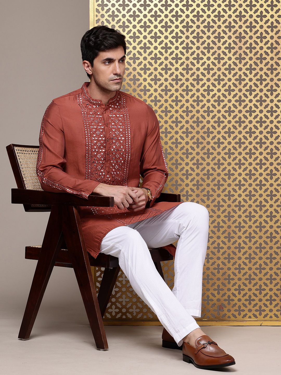 House of Pataudi Mirror Work Jashn Kurta