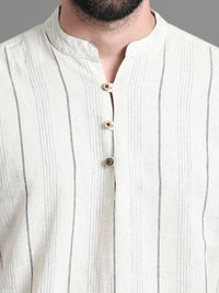 HERE&NOW Striped Cotton Short Kurta