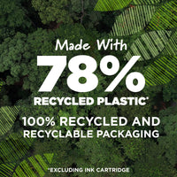 BIC ReVolution Clic Stic Retractable Ball Pen, 62% Recycled Plastic Pen, Black, Medium Point (1.0 mm), 100% Recycled Packaging, 48 Count Pack