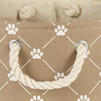 Bone Dry Pet Storage Collection Paw and Bone Print, Large Rectangle, 17.5x12x15, Taupe Trellis