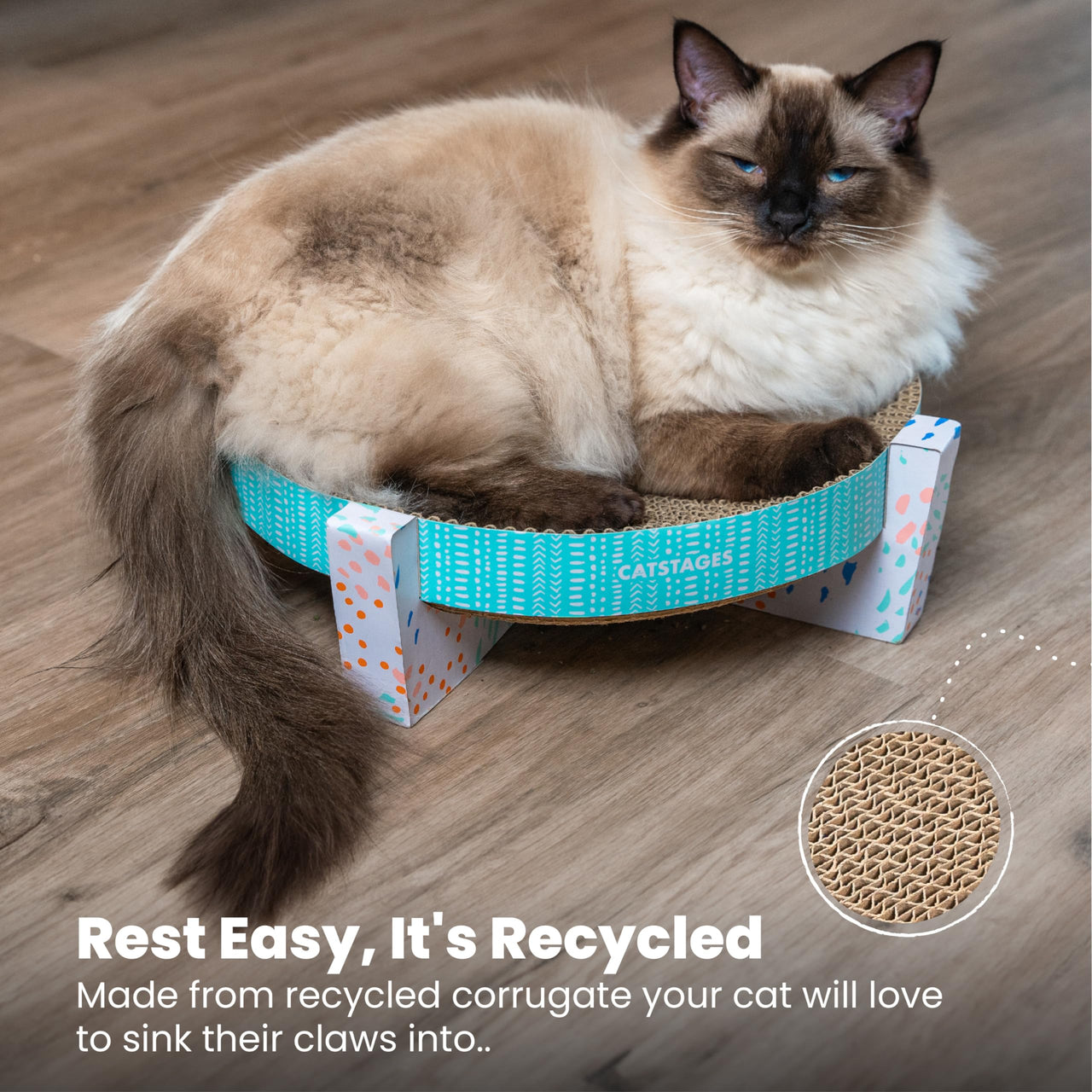 Catstages Scratch, Snuggle & Rest Corrugated Cat Scratcher With Catnip (packaging may vary) Scratch Snuggle & Rest