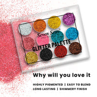 Seven Seas Glitter Eyeshadow Palette Shimmery Finish for Eye Makeup | Long Lasting | Highly Pigmented For Smokey Eye Palette (Natural)