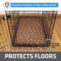 Drymate Dog Crate Mat Liner, Absorbs Urine, Waterproof, Non-Slip, Washable Puppy Pee Pad for Kennel Training - Use Under Pet Cage to Protect Floors, Thin Cut to Fit Design (USA Made) (Brown)(27