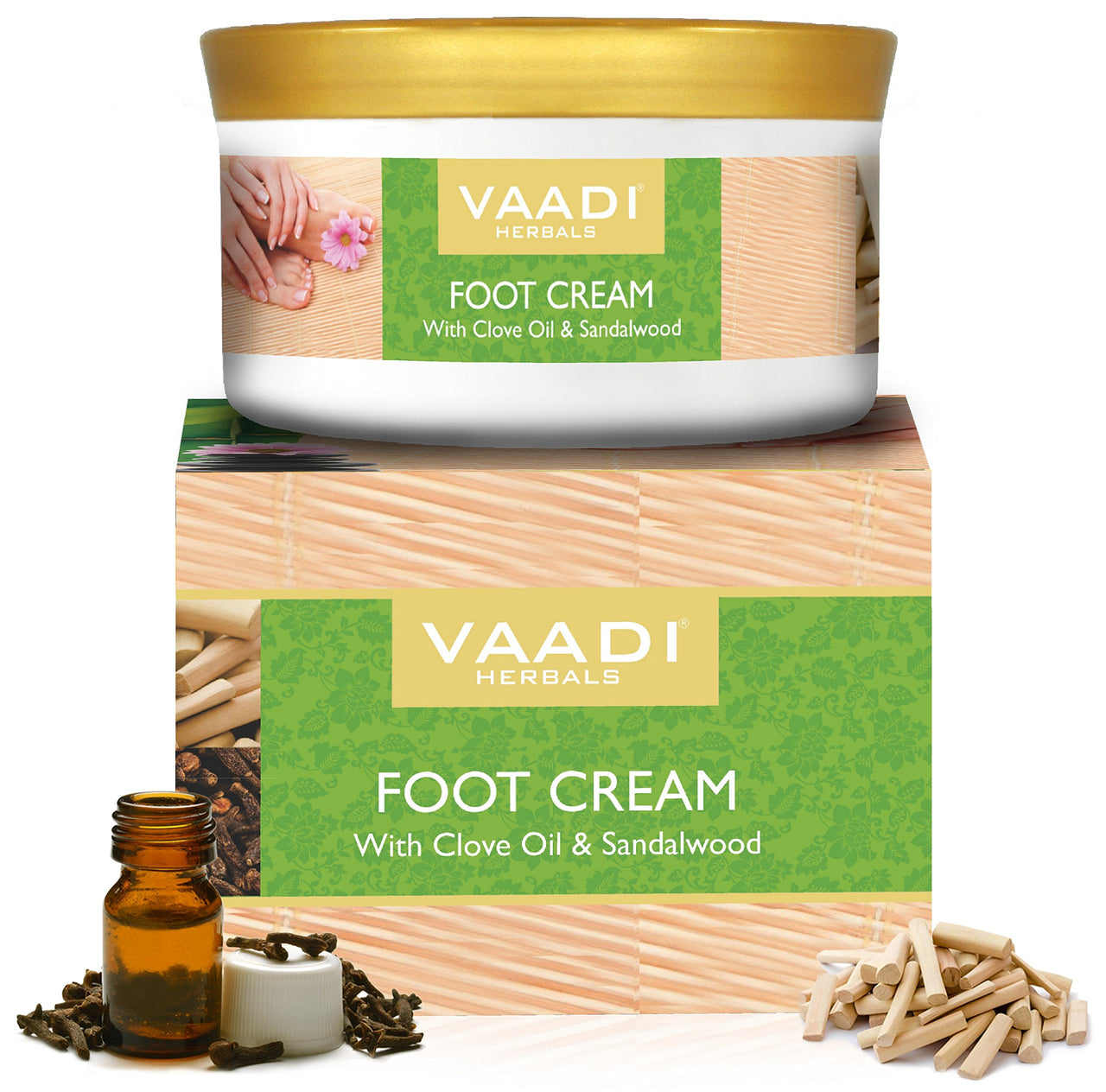 Vaadi Herbals Soothing And Refreshing Pedicure Manicure Spa Kit, 135g and Vaadi Herbals Foot Cream, Clove And Sandal Oil, 150G
