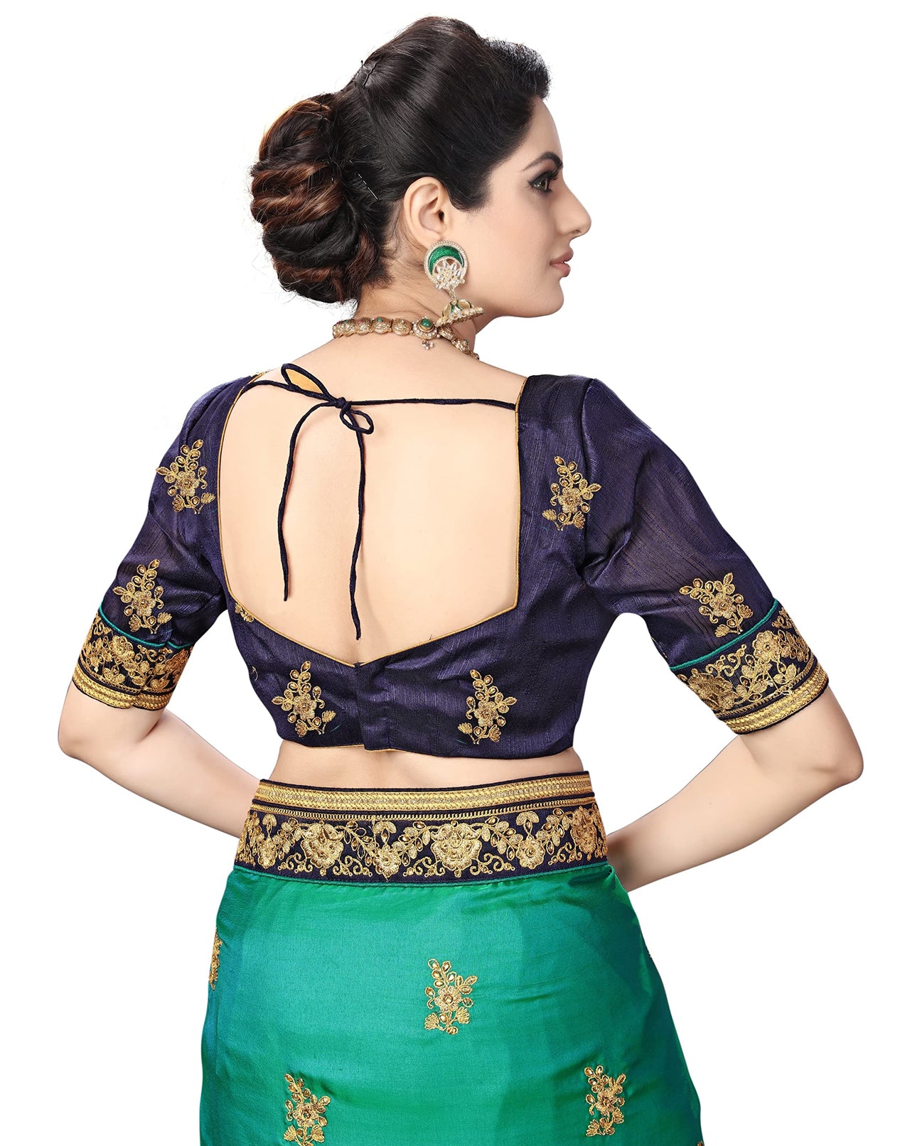 PANASH TRENDS Women's  Barfi Silk Heavy Embroidery Work Saree