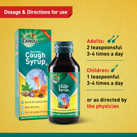 Zandu Ayurvedic Cough Syrup | With 16 Effective Ayurvedic Ingredients | Quick & Lasting Relief | Non-Drowsy | For All Types of Cough | 200 ML
