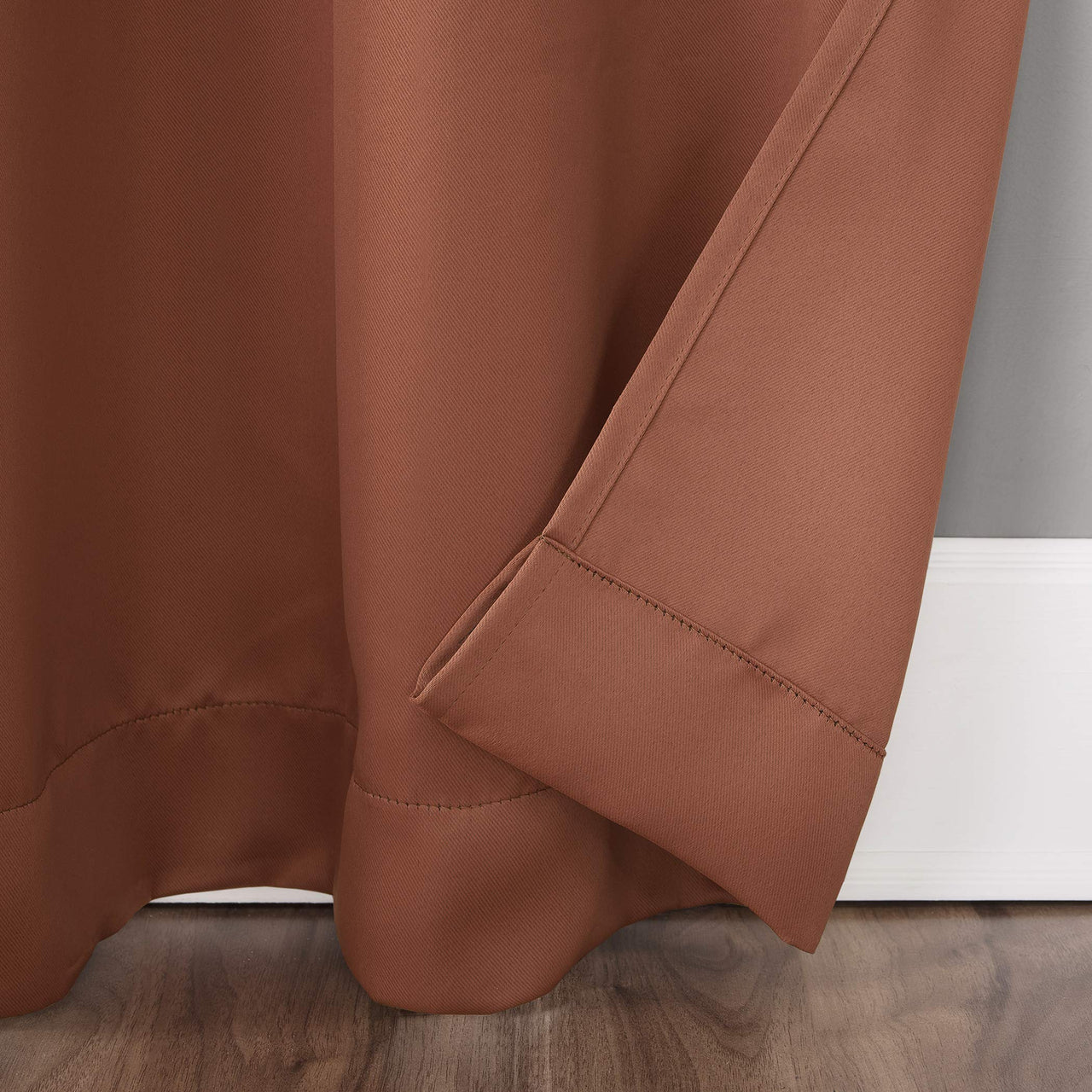 Sun Zero Easton Energy Saving Blackout Grommet Curtain Panel, 40" x 63", Terracotta Orange