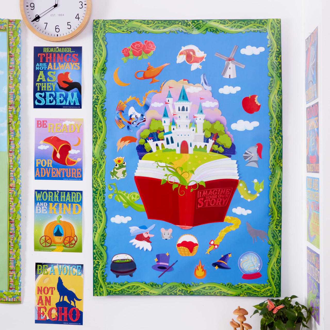 Eureka Once Upon A Dream Vines Extra Wide Decorative Classroom and Bulletin Board Trim for Teachers, 3.25" Wide, 12 Strips for 37 Total Feet