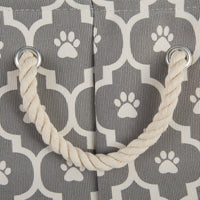 Bone Dry Pet Storage Collection Lattice Paw Print, Small Rectangle, Gray