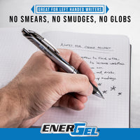 Pentel® EnerGel™ RTX Retractable Liquid Gel Pens, Medium Point, 0.7 mm, 54% Recycled, Blue Barrel, Blue Ink, Pack Of 12 Pens