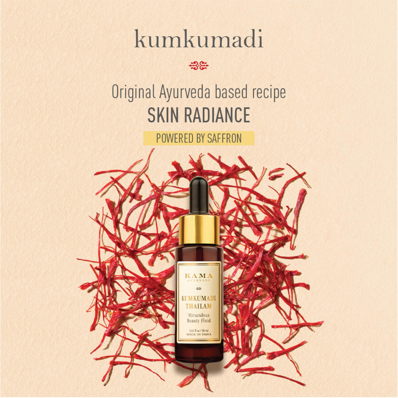 Kama Ayurveda Kumkumadi Thailam Miraculous Beauty Fluid Ayurvedic Night Serum (Facial Oil) (3ml)