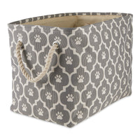 Bone Dry Pet Storage Collection Lattice Paw Print, Small Rectangle, Gray