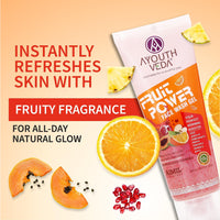 AYOUTHVEDA Fruit Power 100 Ml Face Wash Gel For Glowing Skin| Face Wash, Vitamin A, C & Anti-Oxidants | All Skin Types | Facial Cleanser For Daily Use (Pack 2; 100Ml Each)