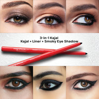 FACESCANADA Magneteyes Metallic Kajal Pencil - Black,0.35G (Pack Of 6)|24 Hr Long Stay|One Stroke Smooth Glide|Waterproof,Smudgeproof&Fadeproof|Deep Matte Finish|Enriched With Almond Oil & Vitamin E