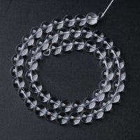 46PCS 8mm White Crystal Quartz Glass Beads Natural Stone Round Loose Beads for Jewelry Making DIY Bracelet Necklace 15 Inch ,Energy Stone Healing Power (8mm, White Crystal Glass)