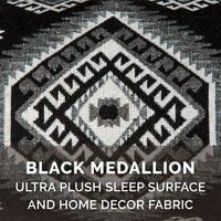 Furhaven Replacement Dog Bed Cover Plush & Southwest Kilim Décor Sofa-Style, Machine Washable - Black Medallion, Jumbo (X-Large) Cover Only 40.0