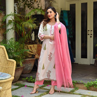 Royal Export Women's  All Over Floral Printed Salwar Suit Set