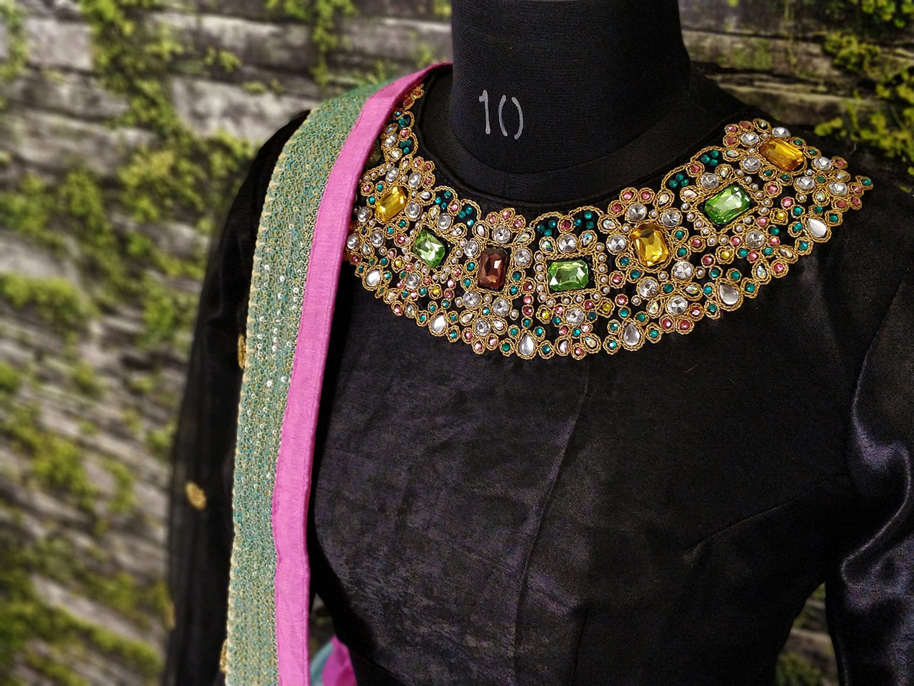 Zeel Clothing Women's  Velvet & Silk Semi stitched Lehenga Choli (7005-ZC_Black_Free Size)