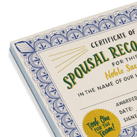 Em & Friends Spouse Recognition Wife/Husband Award Paper Certificate Note Pad & Funny Trophy Pad, 5.15 x 7-inches 5.15