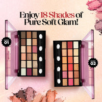 Hilary Rhoda Soft Glam Eyeshadow Palette | Highly Pigmented & Long Lasting Eyeshadow Palette | Matte & Shimmer Finish | 18 Shades (Multicolor - Shade 1)