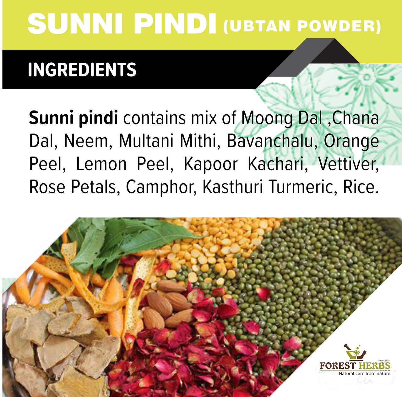 The Forest Herbs Natural Organic Homemade Nalangu Maavu Bath Powder 500 g (Pack of 1)