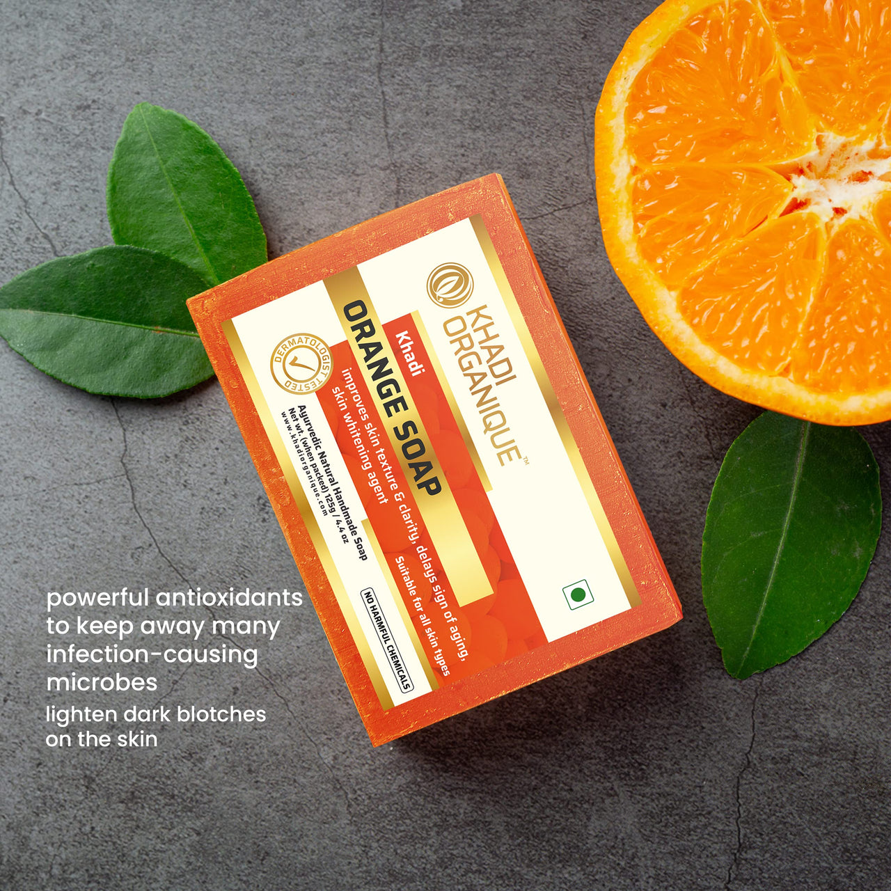 Khadi Organique Pure Natural Herbal & Handmade Orange Soap Combo Kit Pack of 4 500gm